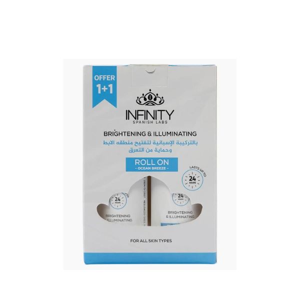 قطعتان من مزيل العرق الدوار المُشرق والمُضيء - عبوة ترويجية برائحة نسيم المحيط